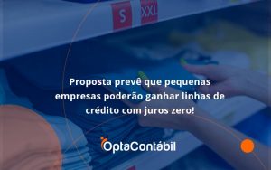 Proposta Prevê Que Pequenas Empresas Poderão Ganhar Linhas De Crédito Com Juros Zero Opta Contabil - Contabilidade em Pinhais - PR | Opta Contábil